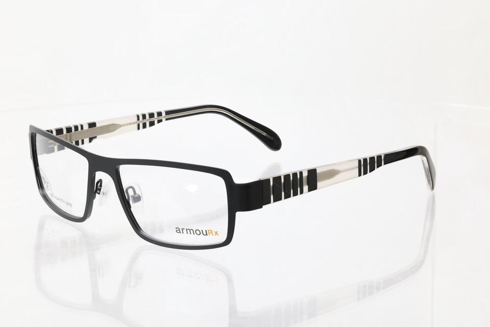 ArmouRx 7015 BLK 56-16-145mm Eyeglass FRAMES ONLY - NEW WITH DEFECTS - READ